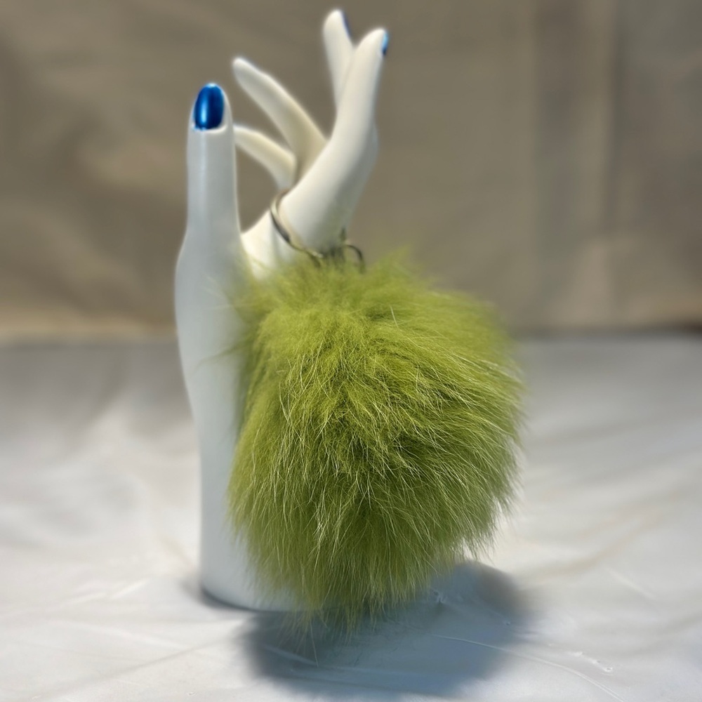 Lime Green Fur Keychain
